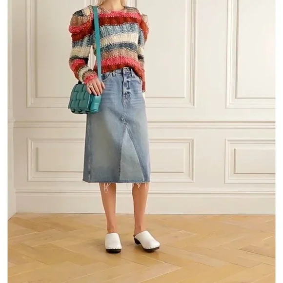 NWT $765 ULLA JOHNSON VIOLETA HAND WEAVED STRIPED MERINO WOOL SWEATER SZ M/L - Picture 2 of 10